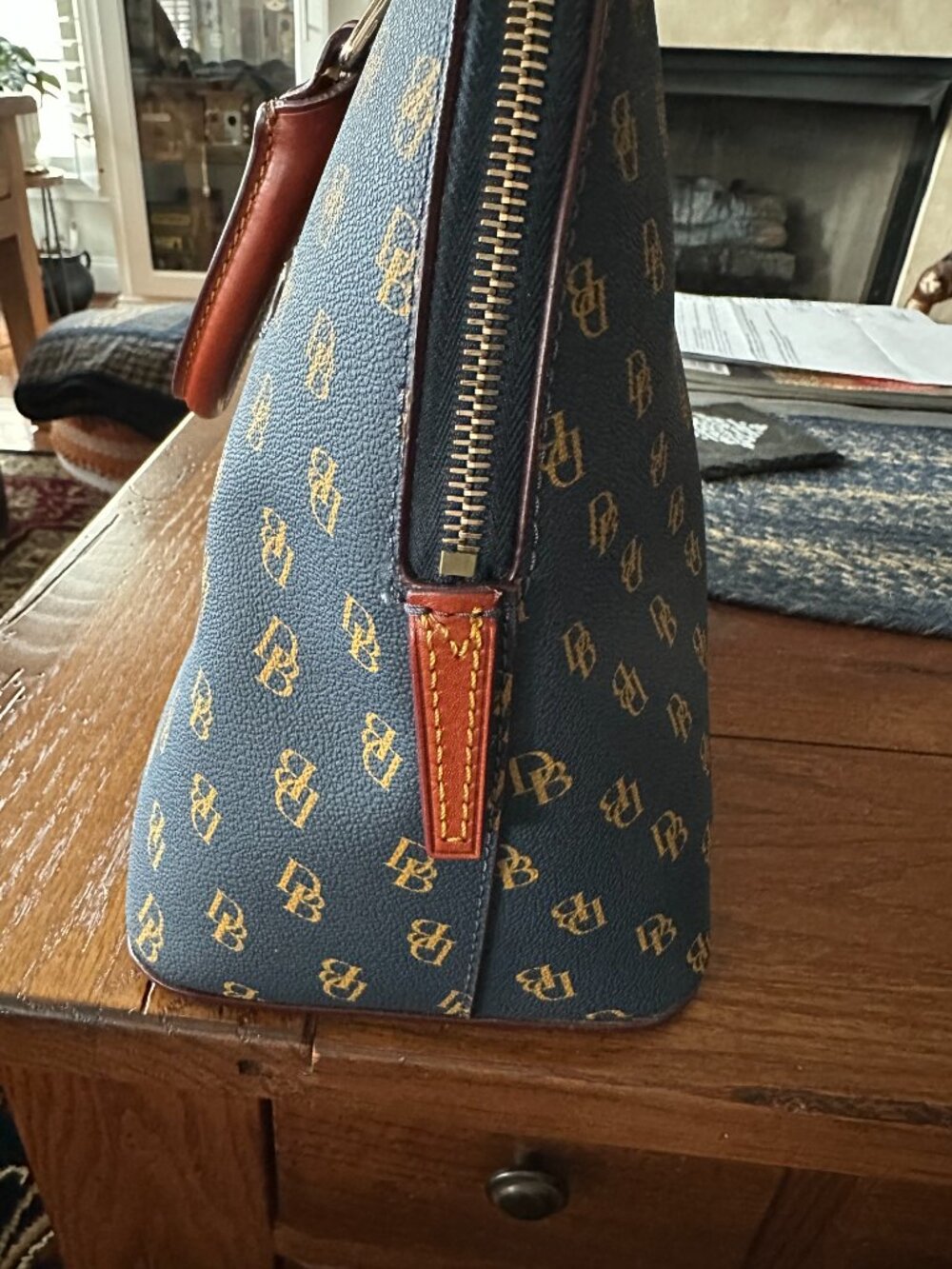Dooney and Bourke Gretta  blue domed satchel - Picture 8 of 9
